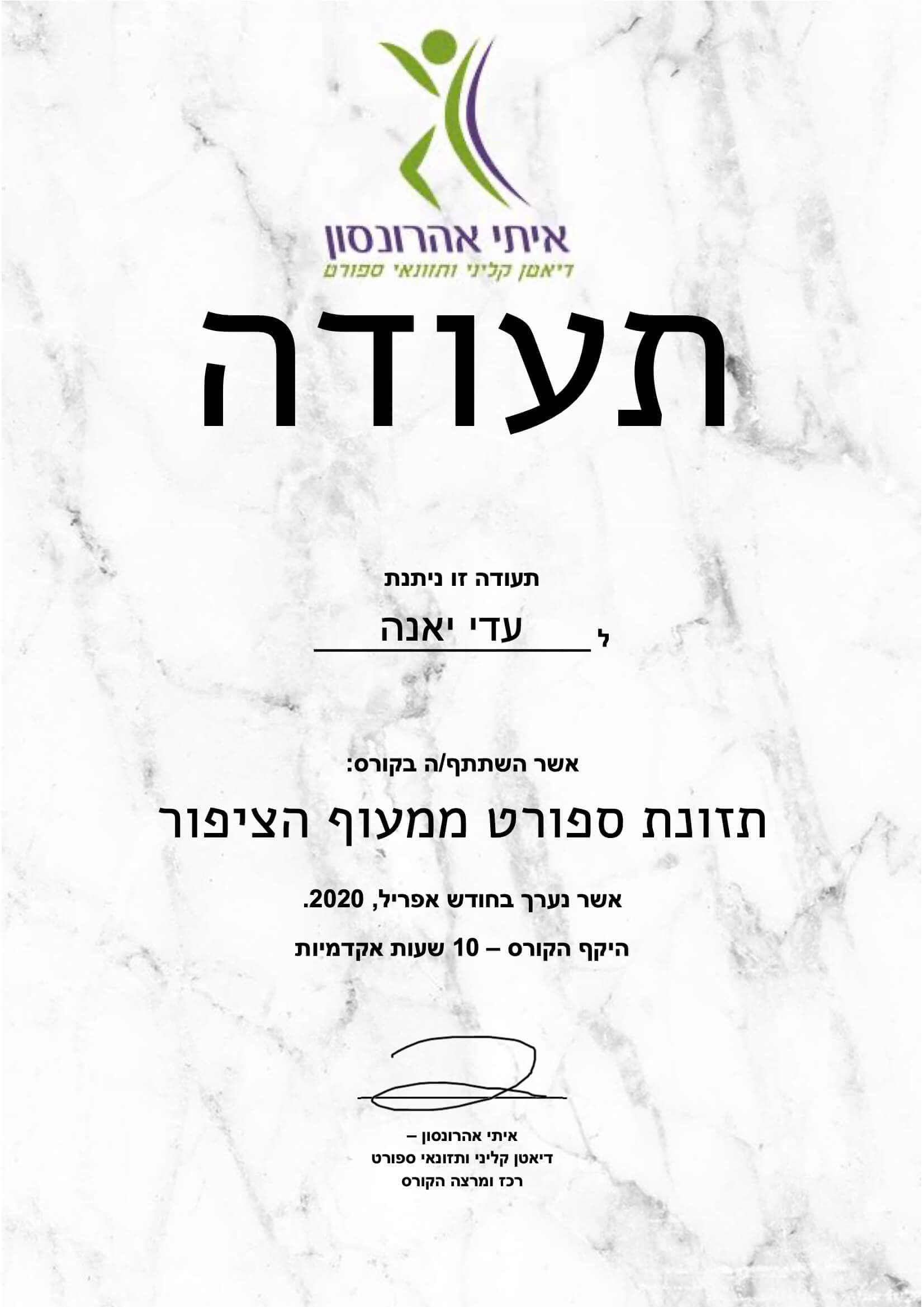 תזונת ספורט ממעוף הציפור